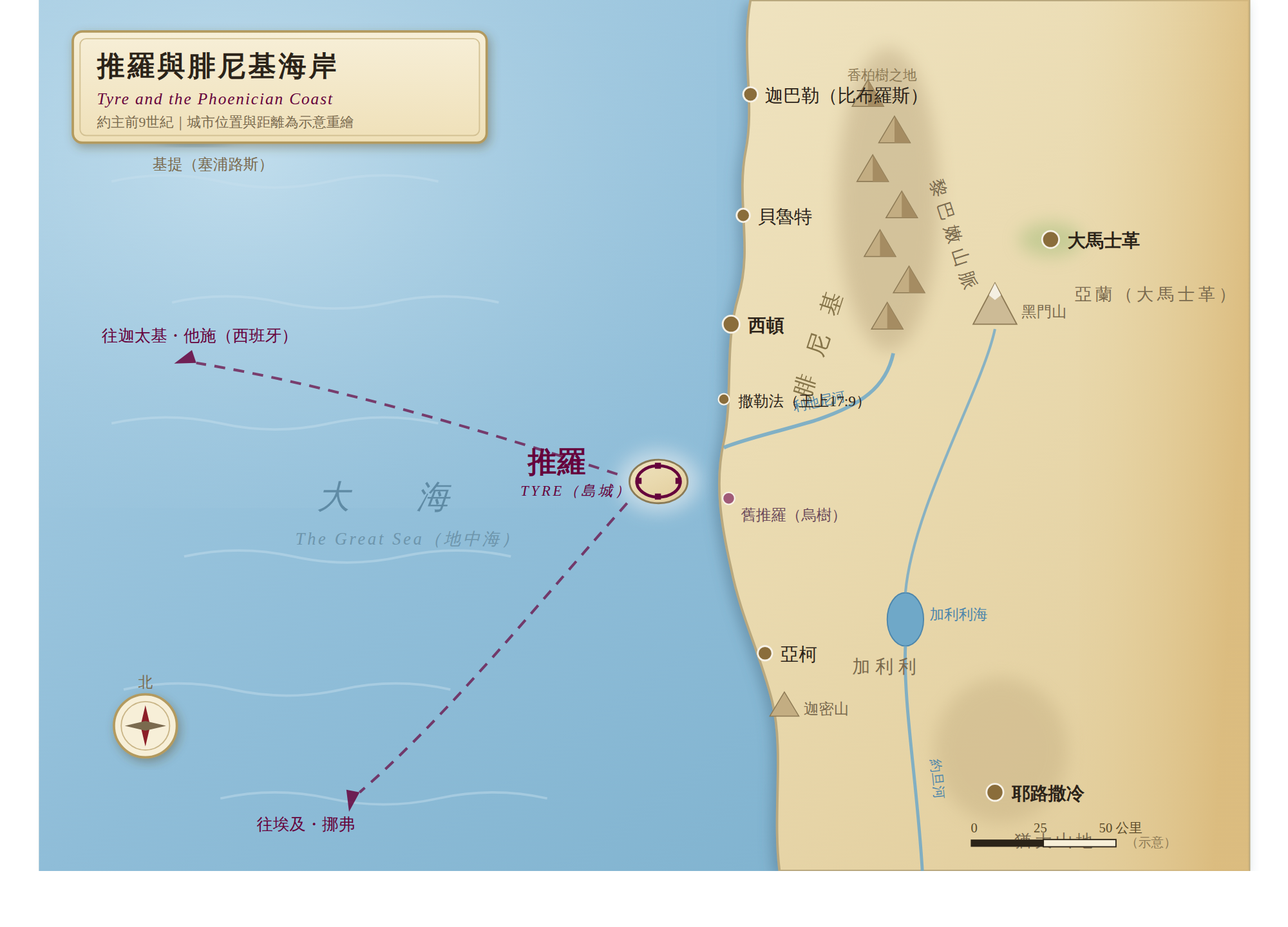 推羅與腓尼基海岸地圖